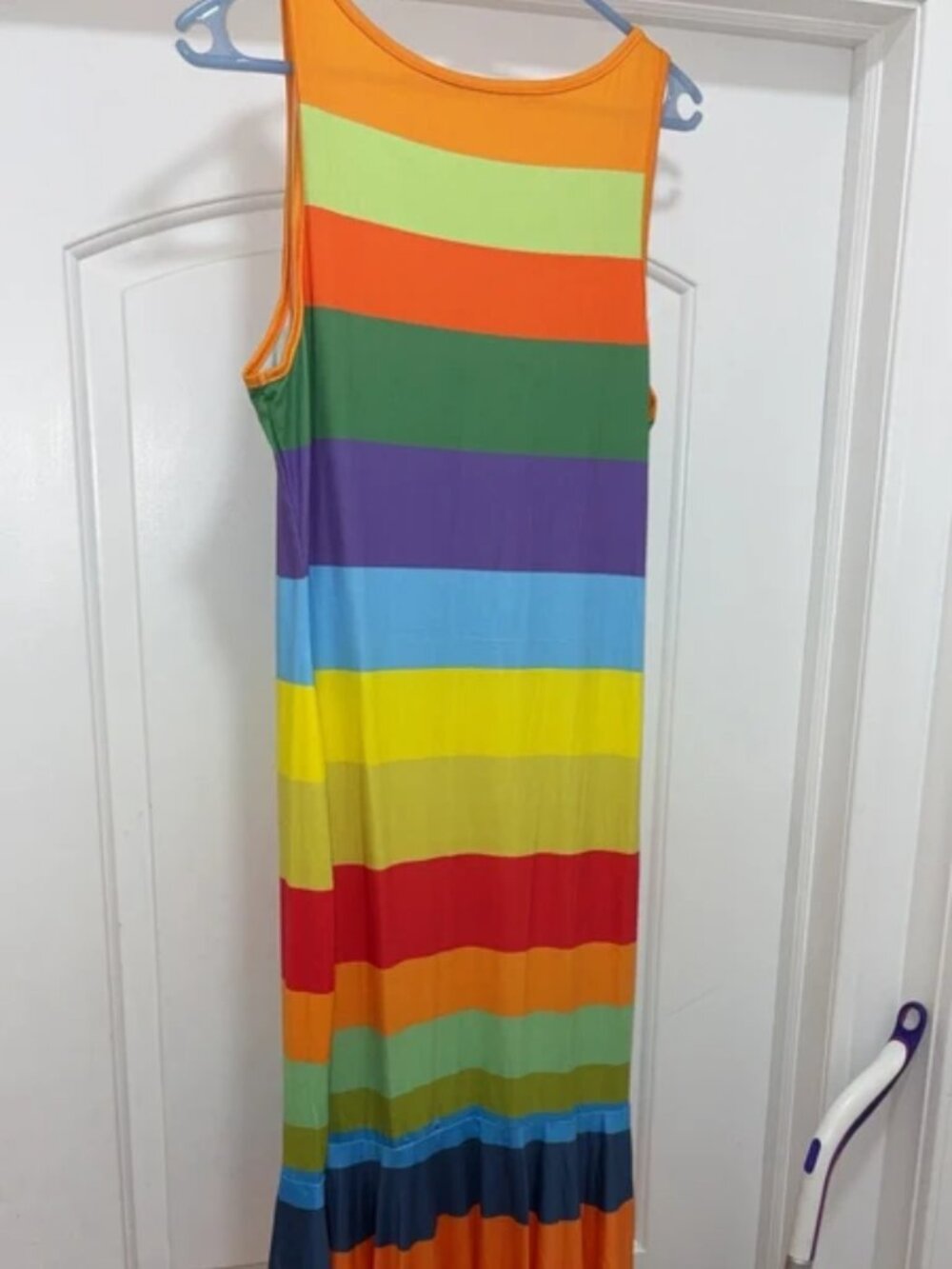SHEIN Curve Rainbow Striped Maxi Dress 0XL - Picture 3 of 3